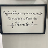 Targa legno con cornice da appendere