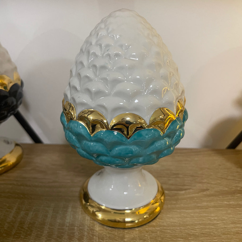 Pigna dipinta a mano profilo oro