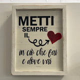 Targa legno piccola da appendere