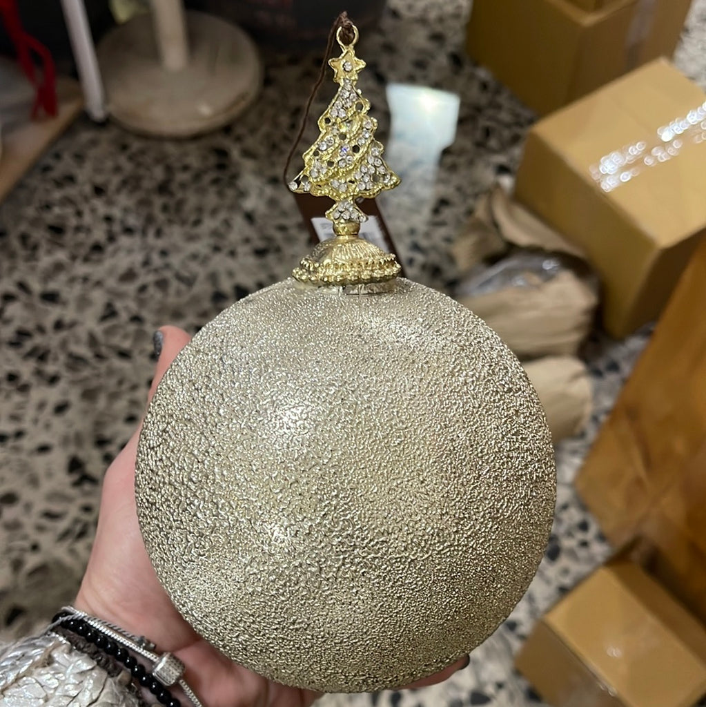 Palle con decoro frosted light gold