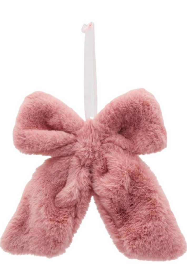 Fiocco decorativo pelliccia in due varianti di rosa