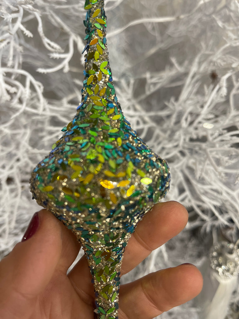 Decorazione natalizia con paillettes 5x5x23