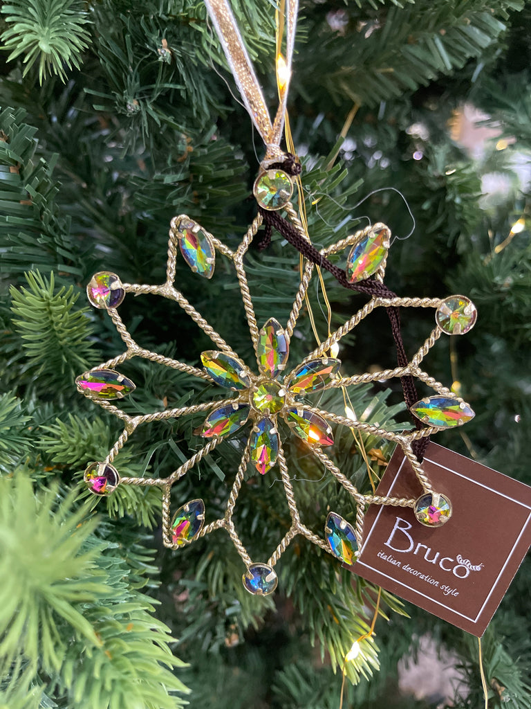 DECORAZIONE SNOWFLAKE RAINBOW CM12X12 in ferro