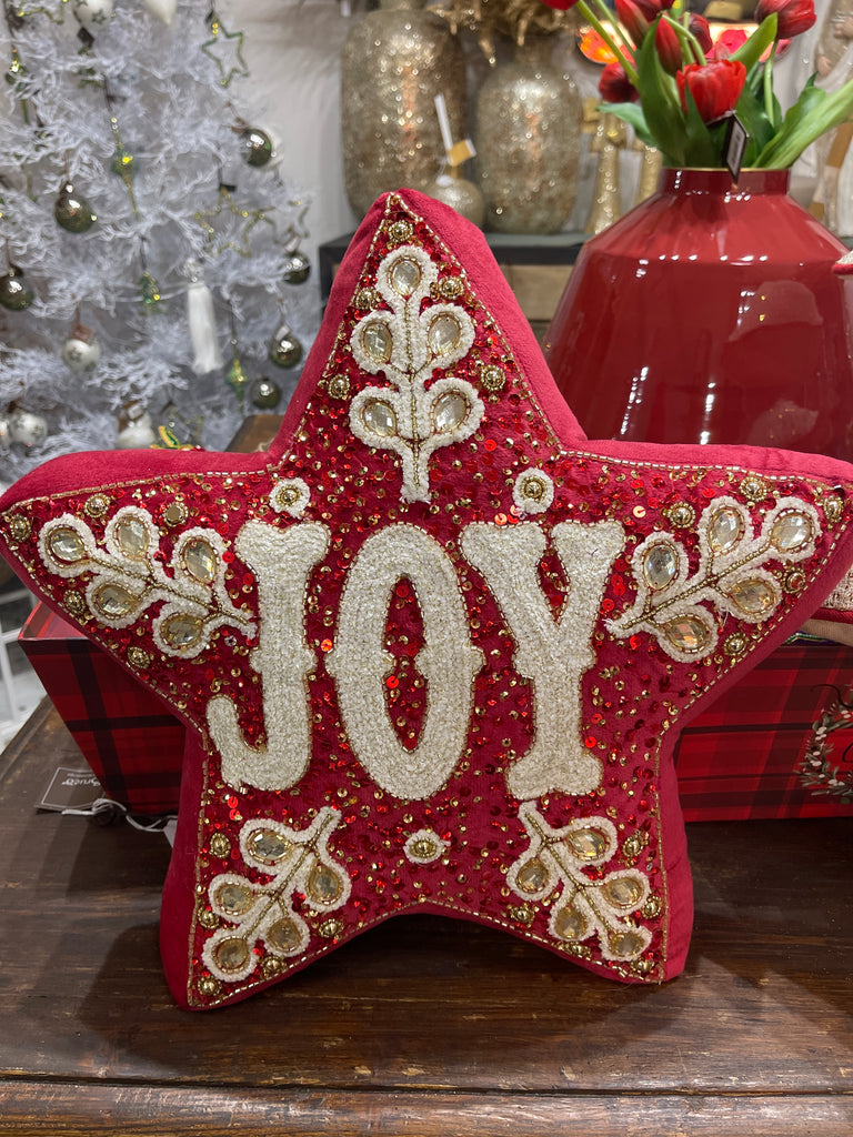 Cuscino scamosciato con pietre e paillettes