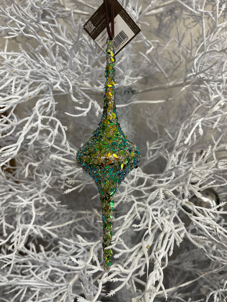 Decorazione natalizia con paillettes 5x5x23