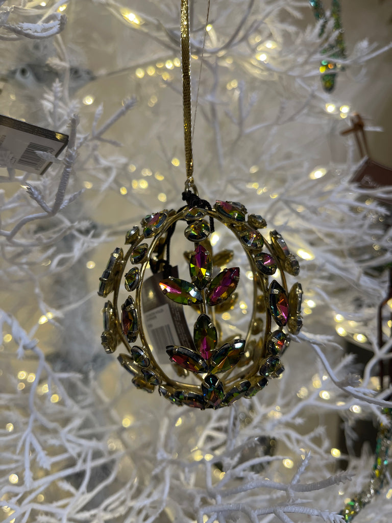 DECORAZIONE NATALIZIA SFERA RAINBOW D8 ORO/MULTI