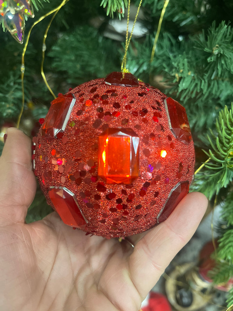 Palla polistirolo rissa con glitter e diamantini