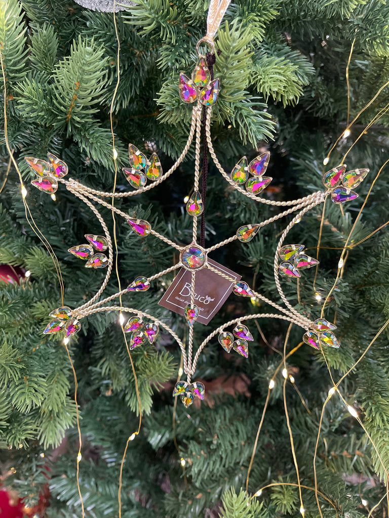 DECORAZIONE SNOWFLAKE RAINBOW CM21X21 ORO