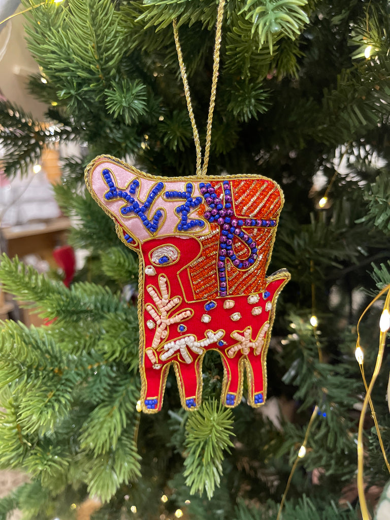 Decorazione natalizia ricamata a mano Baci Milano