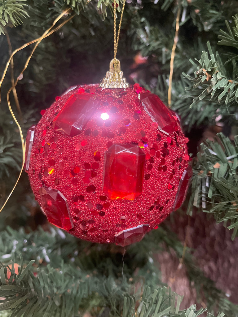 Palla polistirolo rissa con glitter e diamantini