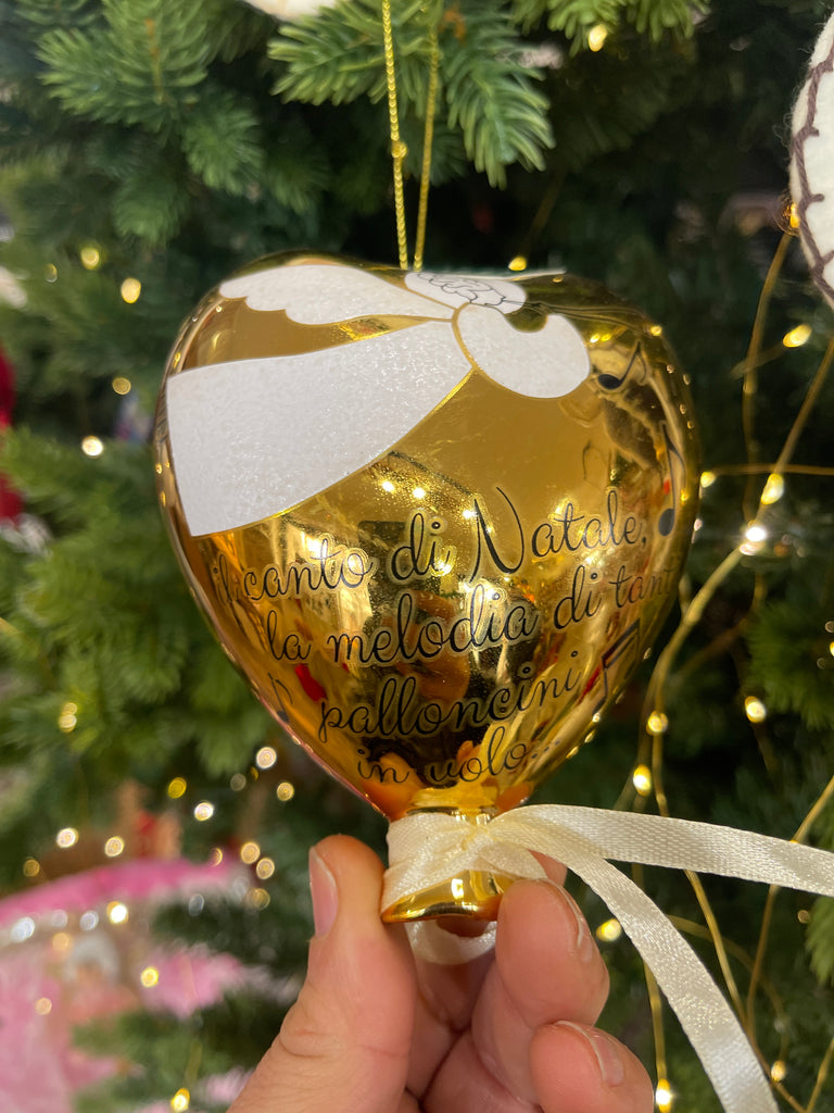 Palloncino cuore vetro con scritta WALD