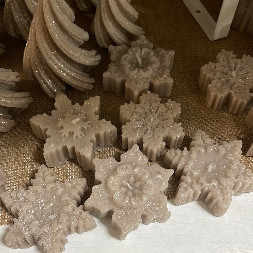 Candela fiocco di neve in 3 colori