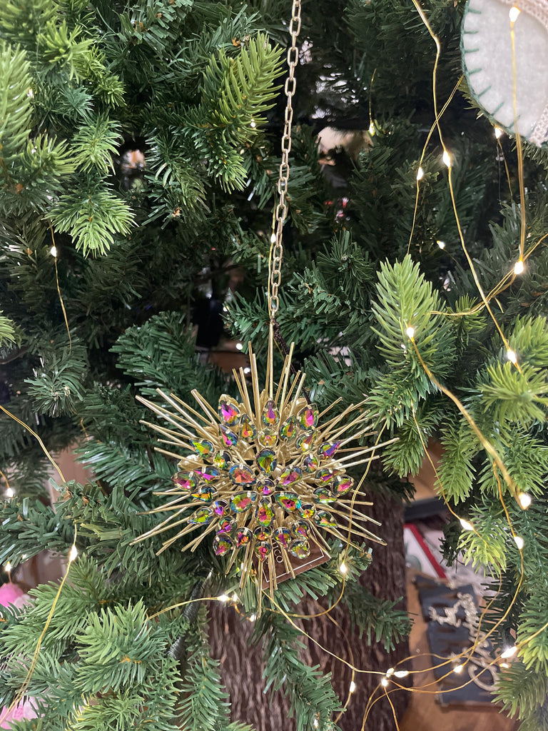 DECORAZIONE SNOWFLAKE RAINBOW CM21X21 ORO