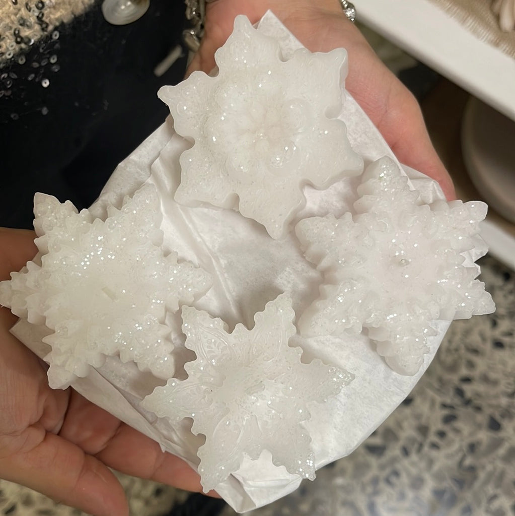 Candela fiocco di neve in 3 colori