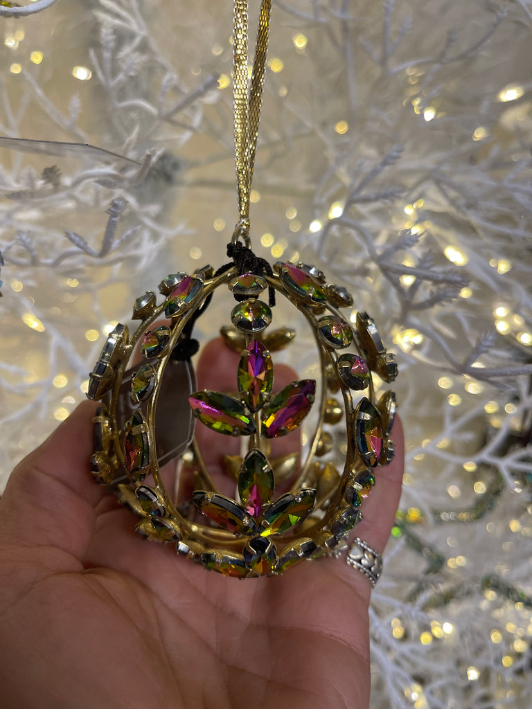 DECORAZIONE NATALIZIA SFERA RAINBOW D8 ORO/MULTI