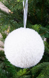 Palla effetto neve con glitter d10 bianco