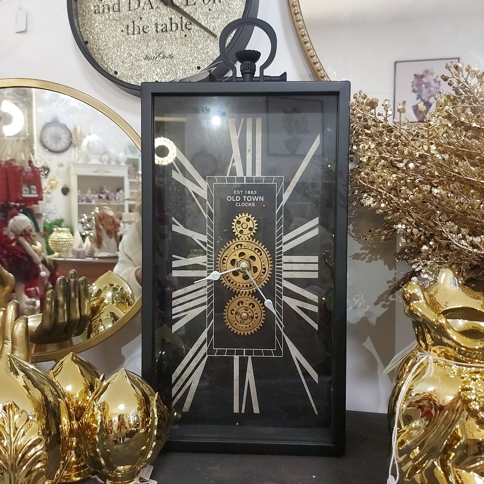 Orologio nero metallo da tavolo