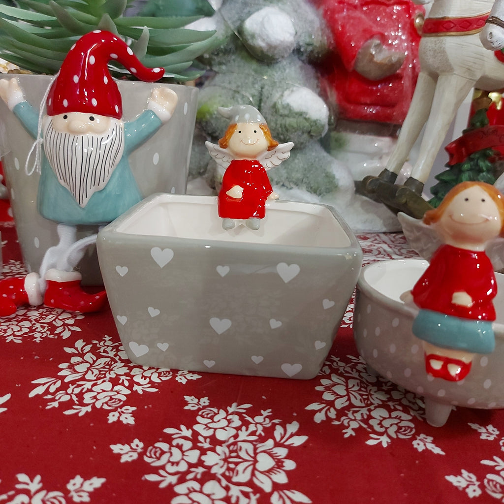 Ciotola quadrata con angelo