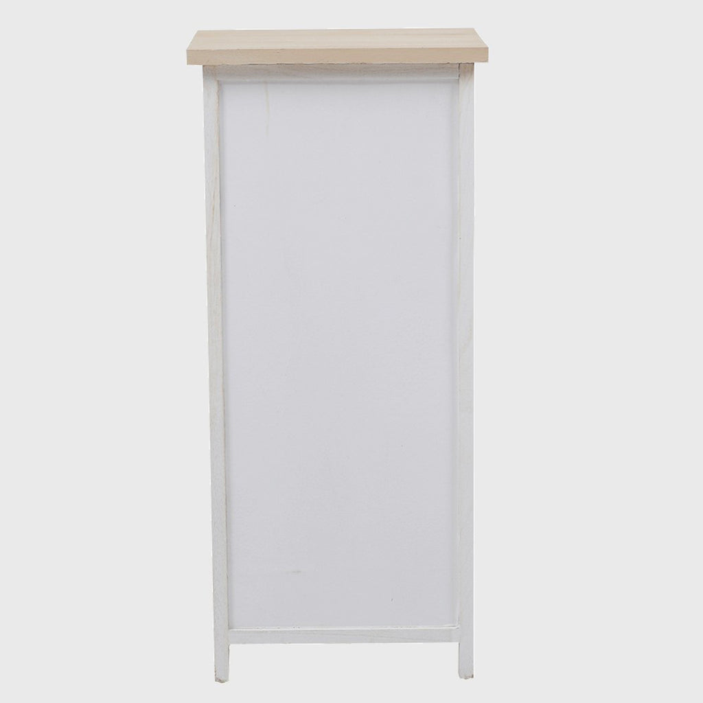 Armadietto 1 anta + 1 cassetto legno bianco shabby