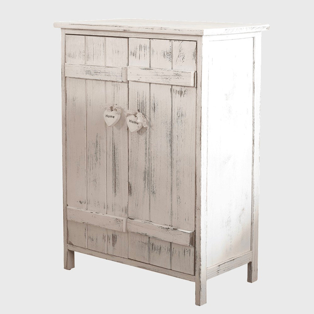 Rebecca Mobili Comodino Mobiletto 2 Cassetti Grigio Legno Shabby