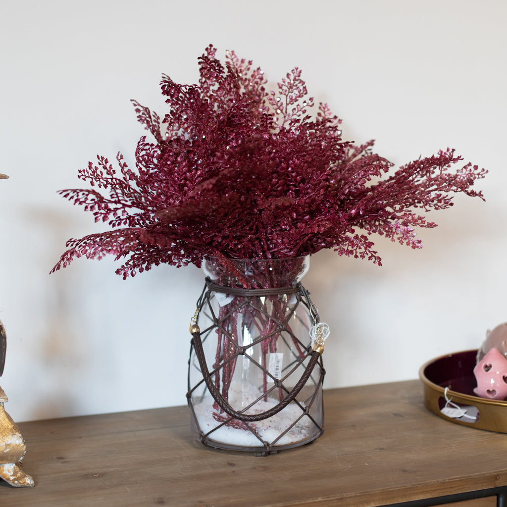 Felce metallizzata glitter ramo