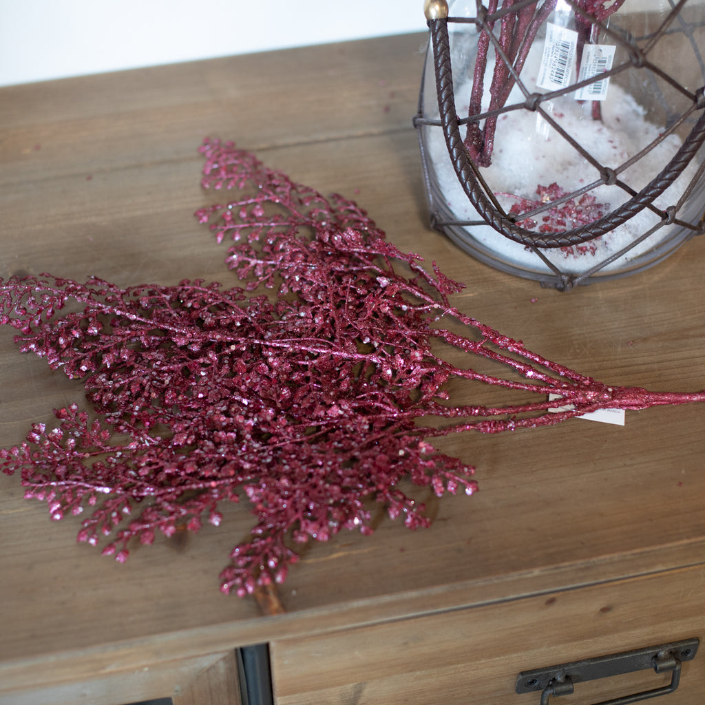 Felce metallizzata glitter ramo