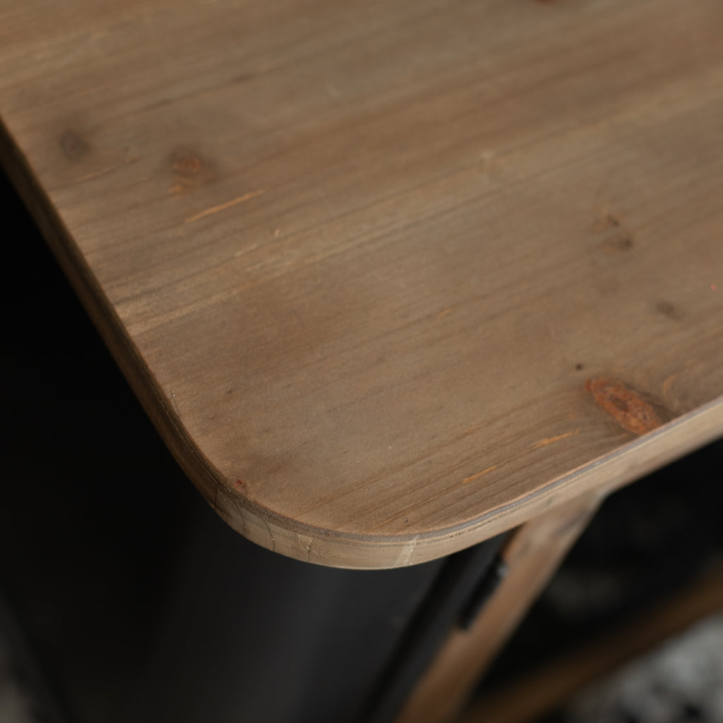 Mobile da bar in legno e metallo a due ante