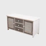 Panca credenza 3 cassetti 2 ante Bianco e Grigio