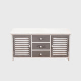 Panca credenza 3 cassetti 2 ante Bianco e Grigio