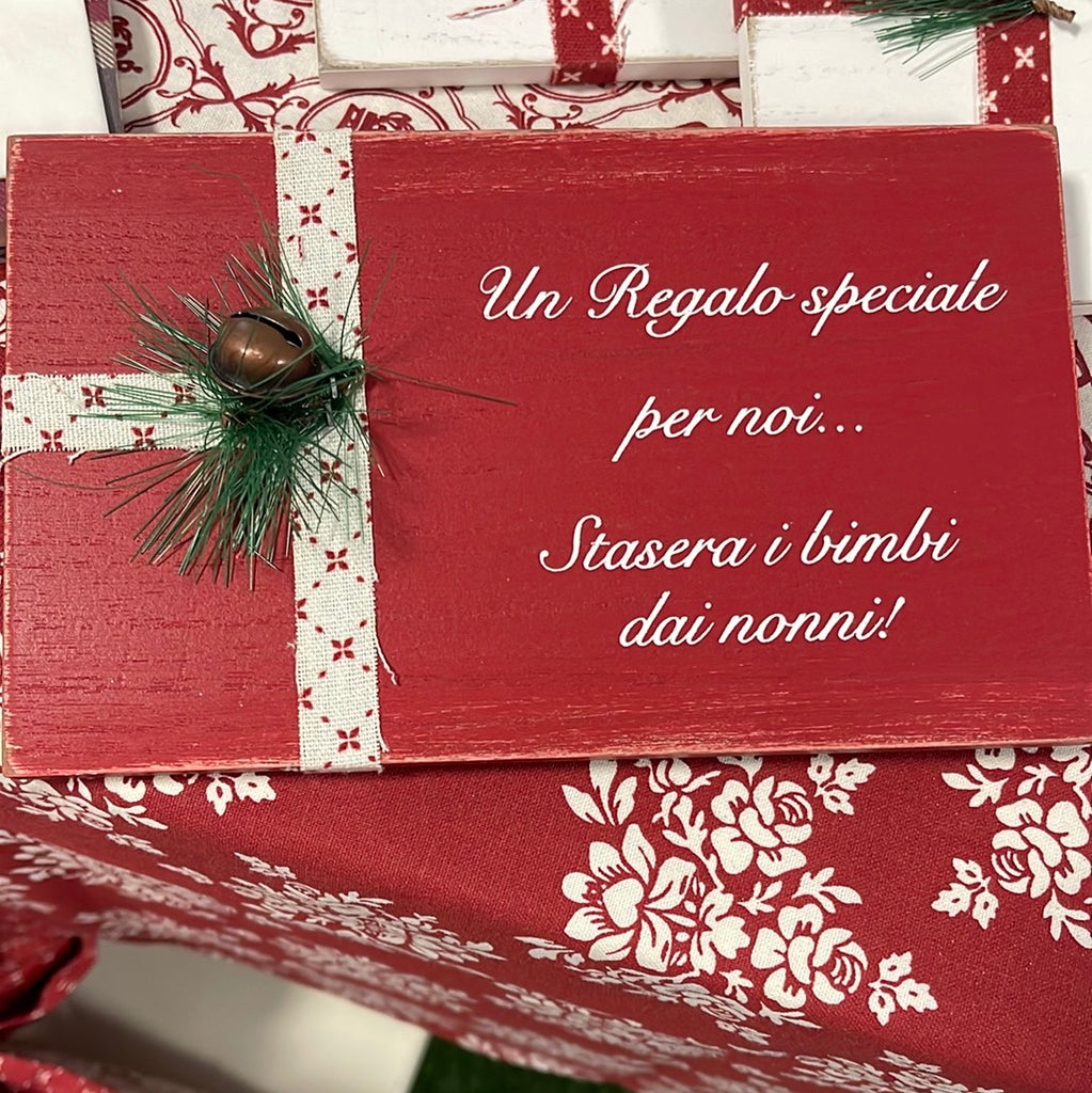 Natale Targhetta Legno