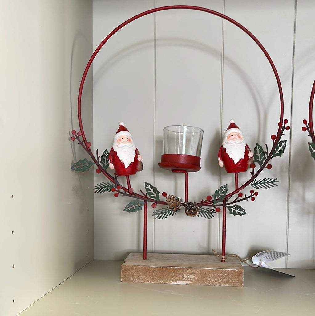 Cerchio portacandele babbo natale