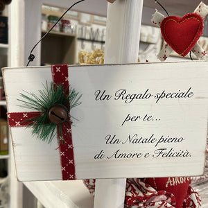 Natale Targhetta Legno