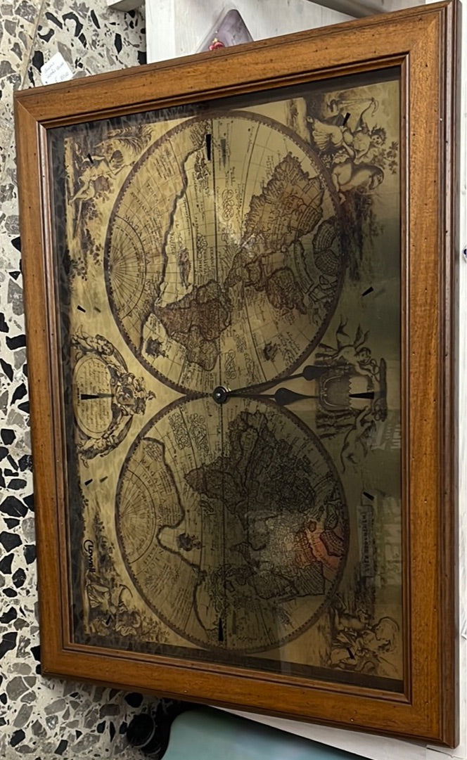 quadro mondo con orologio